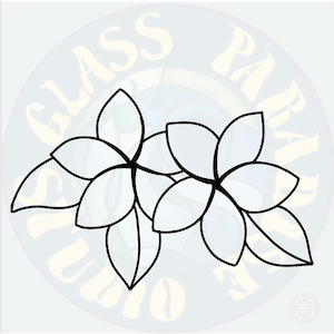 Plumeria Stained glass sun catcher- Pattern PDF, PNGDigital File.