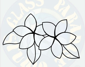 Coletor de sol de vitral Plumeria - Padrão PDF, arquivo PNGDigital.