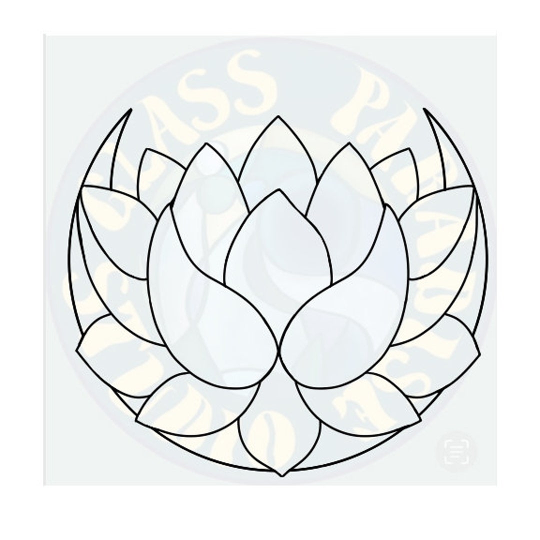 Royal Lotus Stained Glass Pattern PDF/PNG Digital File - Etsy