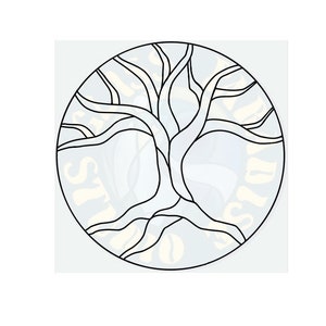 Dead tree Stained glass pattern PDF digital file