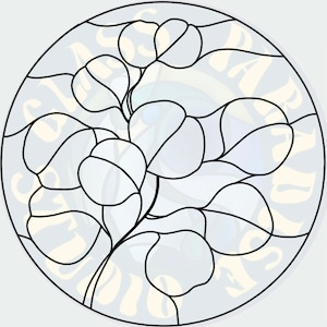 Eucalyptus Stained Glass Pattern PDF Digital File