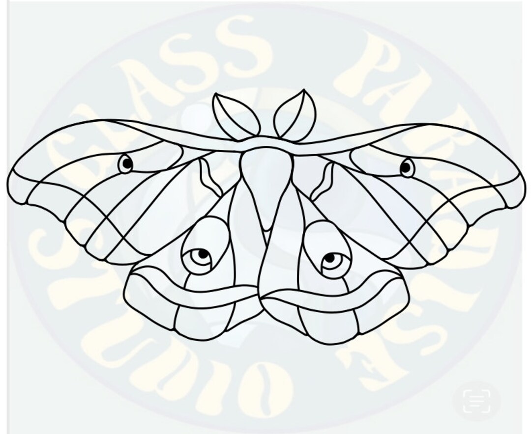 Polyphemus Moth Stained Glass Pattern PDF Digital File - Etsy