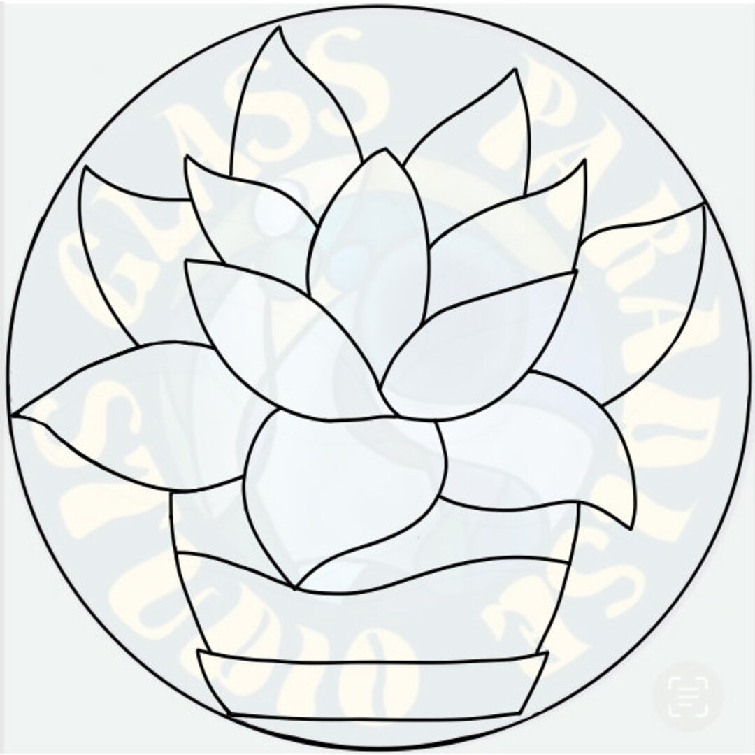 Potted Succulent Stained Glass Pattern PDF Digital File Etsy