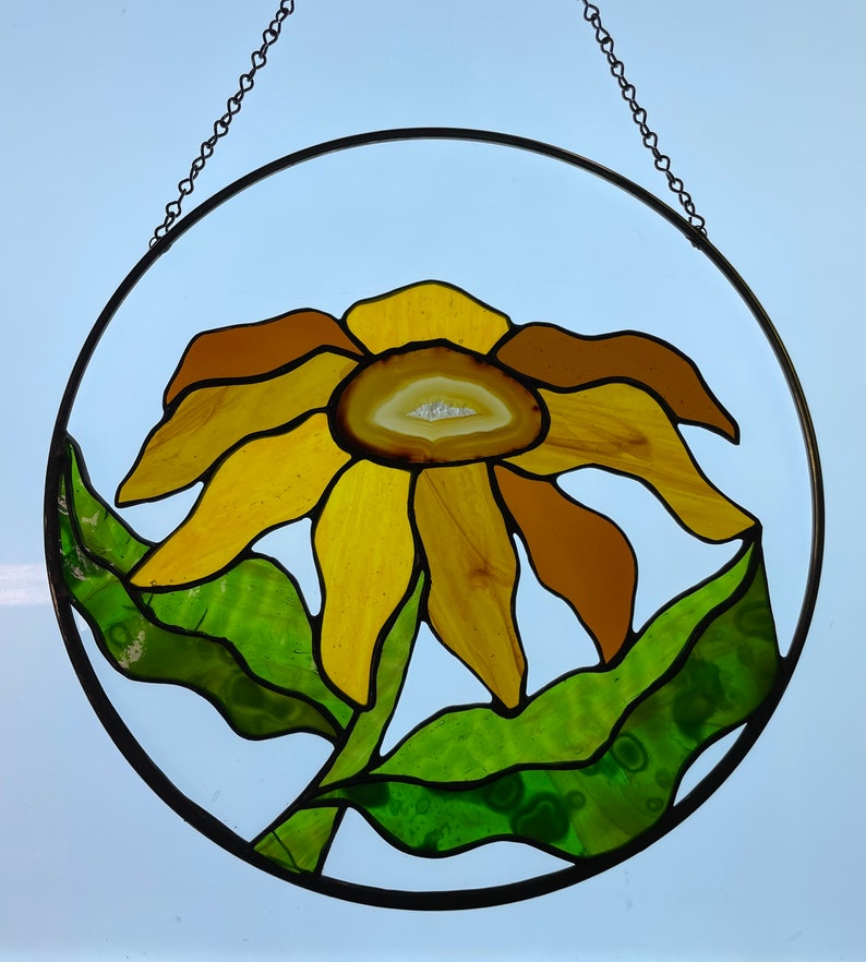Sunflower II Stained Glass Pattern PDF Digital File 20 - Etsy