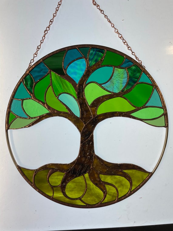Tree of Life Stained Glass Pattern PDF, Jpg, Svg, Png, and Psd Digital File Stained  Glass Tree Suncatcher Digital Pattern 
