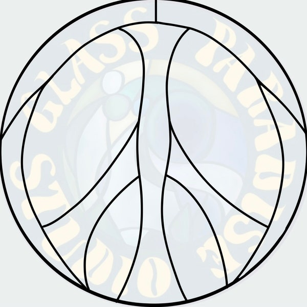 Peace Zeichen Buntglas Muster PDF Digitale Datei