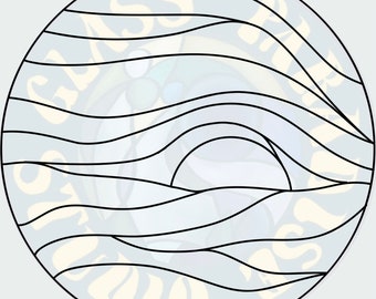 Colorful Sunset Stained Glass Pattern PDF, psd, png, jpg Digital File