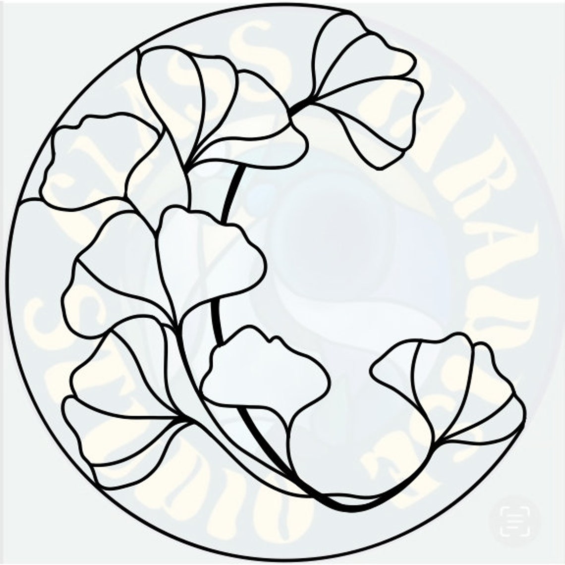 Ginkgo Leaves Stained Glass Pattern PDF PNG Digital File Etsy