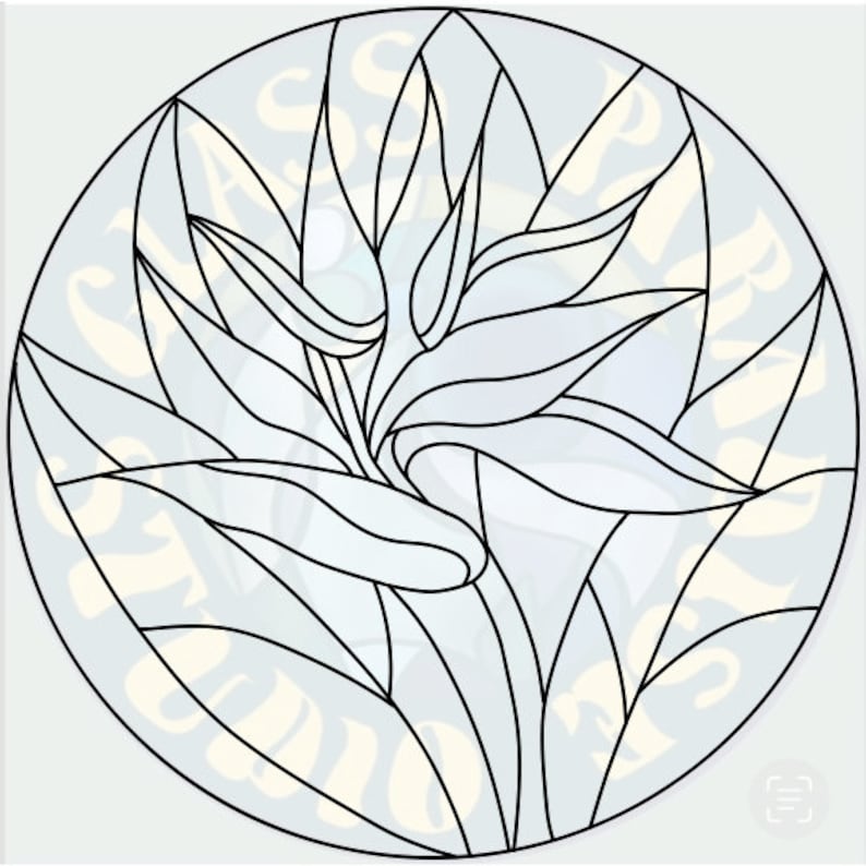 Bird of Paradise Stained Glass Pattern PDF, PNG Digital File - Etsy