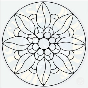 Archivo digital PDF/PNG del patrón Leaf Mandala