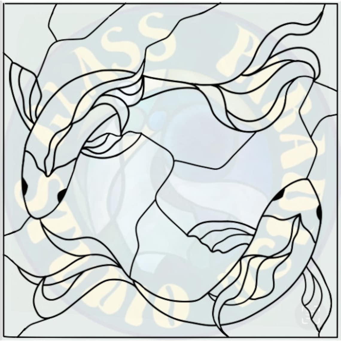 Koi Stained Glass Pattern PDF Digital File Koi Fish Glass Etsy