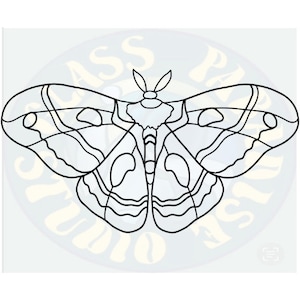 Cecropia Moth stained glass pattern PDF digital file