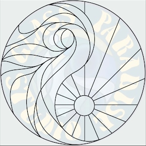 Day & Night Ying Yang Stained Glass Pattern PDF Digital File
