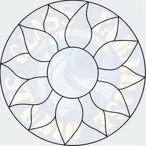 2 versions-Sunflower Stained Glass Pattern PDF Digital File | Flower Suncatcher | Digital Pattern | Sunflower Art