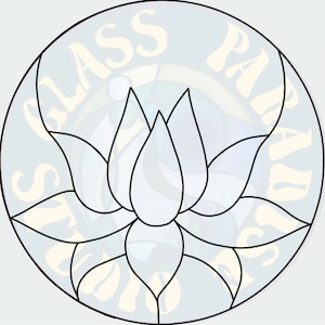 Lotus Blossom Stained Glass Pattern PDF Digital File | Water Lily Suncatcher | Digital Pattern | Glass Art