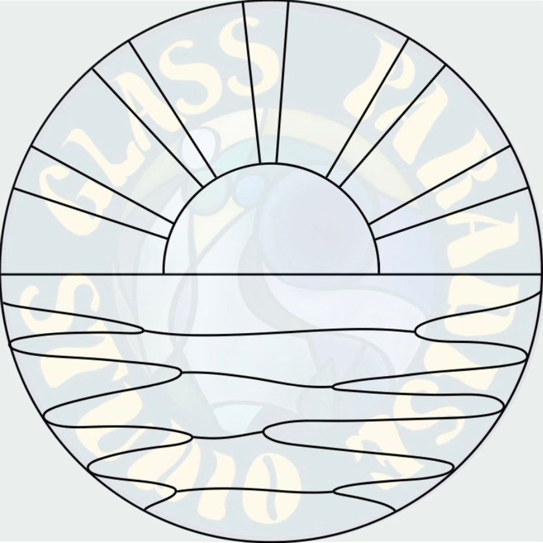 Sunset Stained Glass Pattern PDF Digital File