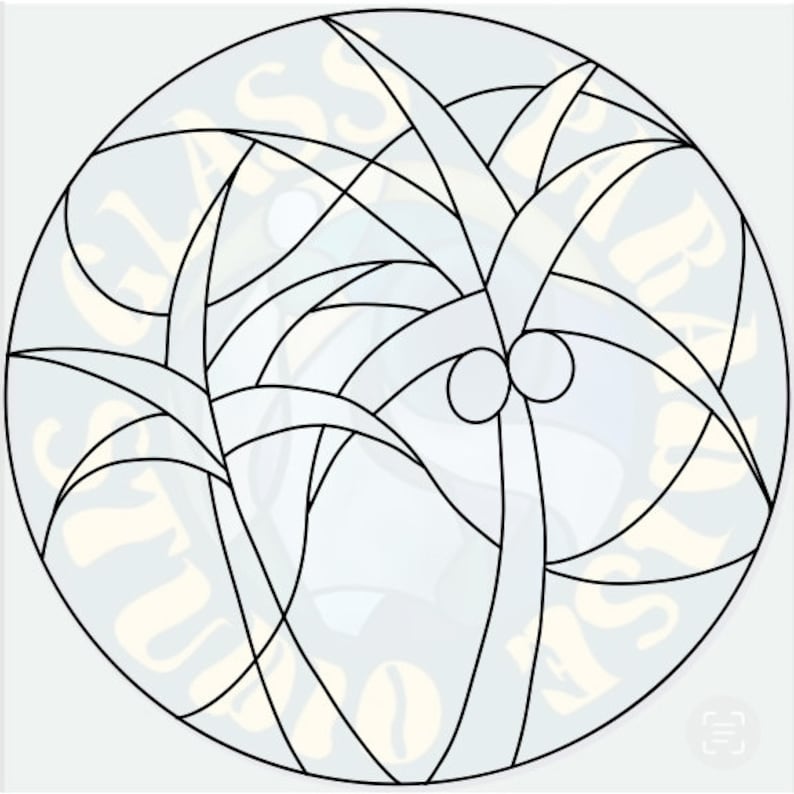 Palm Trees Stained Glass Pattern PDF Digital File Etsy