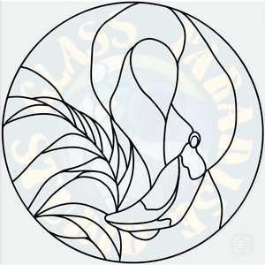 Patrón de vitral de flamenco (archivo digital PDF/PNG)