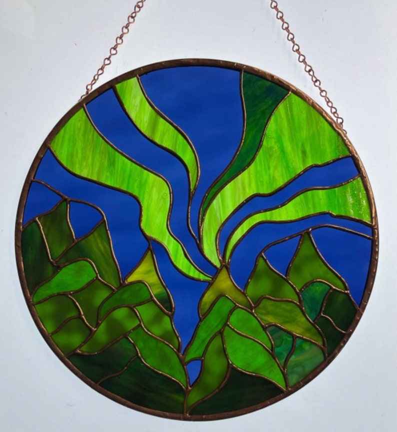 Northern Lights Stained Glass Pattern PDF Digital File Etsy