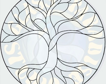 Tree Of Life Stained Glass Pattern Pdf Digital File Stained Etsy