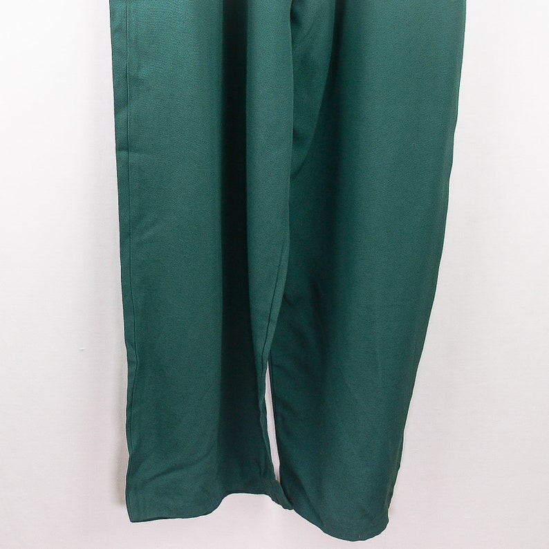 Vintage Size 9 Dark Green Rayon Pleated Pants With A Hollywood Waist 90s New Old Stock