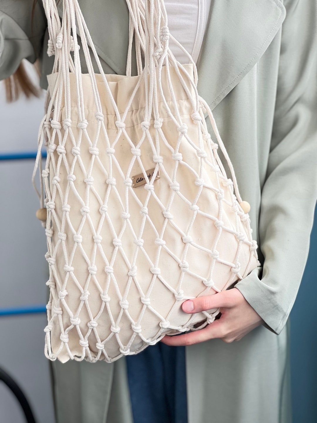 Cotton Net Bag Avoska Summer Beach Bag Macrame Bag Shopping Bag Crochet ...