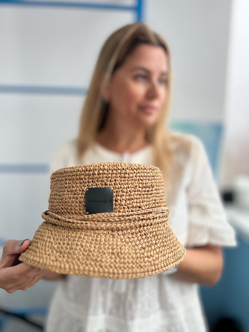 Shashika Raffia Crochet Bucket Hat