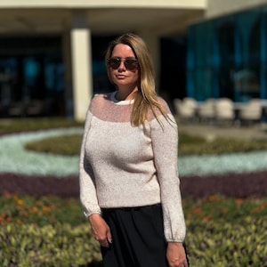 Handmade Alpaca Mohair Wedding Sweater: Ivory Bridal Jumper