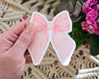 Kokette rosa Schleife Aufkleber | Ästhetischer Vinyl-Aufkleber | 2 ", 3 ", 4 "Größen | Girly & Trendy Aufkleber für Laptop, Wasserflasche, Journal