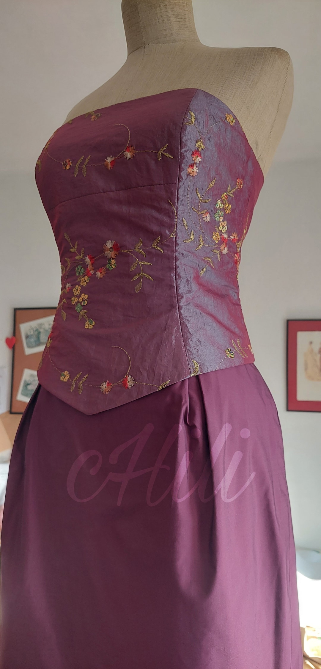 Mauve Sequence embellished party dress