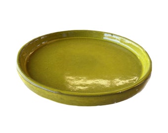 Atomic Yellow Round Ceramic Saucer - Premium Handcrafted with a Beautiful, Durable Protective finish- Multiple sizes