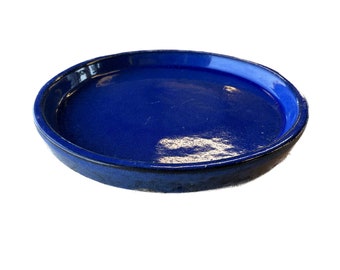 Falling Blue Round Ceramic Saucer - Premium Handcrafted with a Beautiful, Durable Protective finish- Multiple sizes