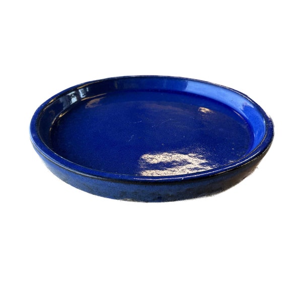 Falling Blue Round Ceramic Saucer - Premium Handcrafted with a Beautiful, Durable Protective finish- Multiple sizes