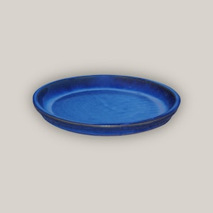 Round | Blue Ceramic Plant Saucer - Premium Handcrafted with a Beautiful, Durable Protective Finish - Sizes 8"-24" - Free Shipping