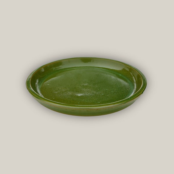 Apple Green Round Ceramic Saucer - Premium Handcrafted with a Beautiful, Durable Protective finish- Multiple sizes