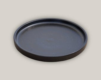 Round | Black Ceramic Plant Saucer - Premium Handcrafted with a Beautiful, Durable Protective finish -  Sizes 8&quot;-19.5&quot; - Free Shipping