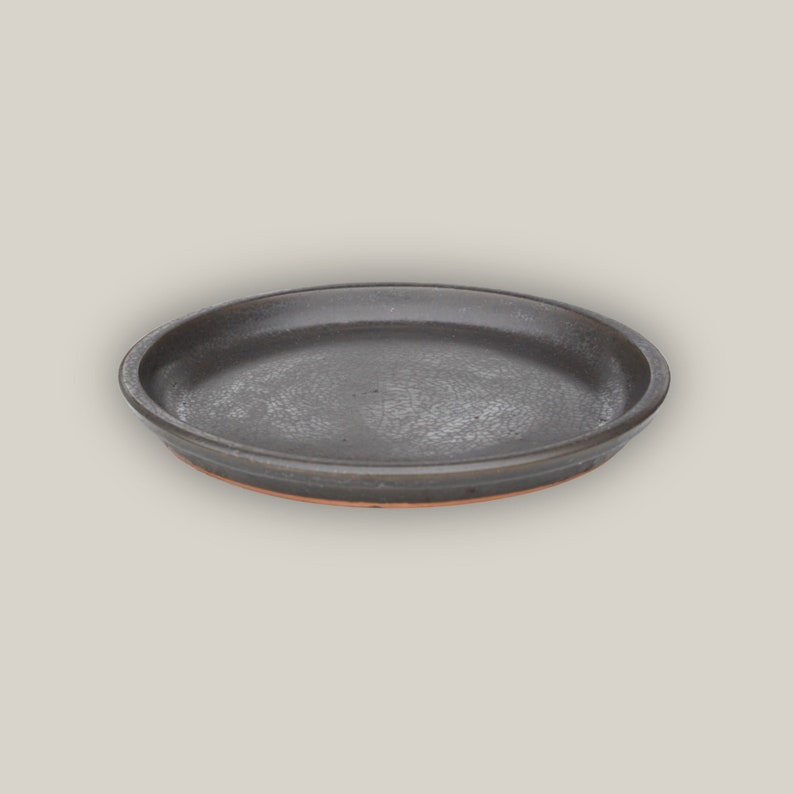 Matte Black Round Ceramic Saucer - FREE SHIPPING