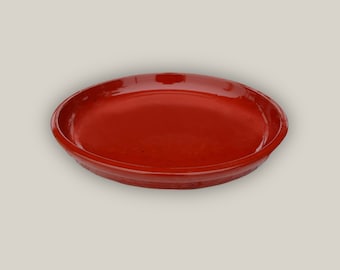 Chili Red Round Ceramic Saucer - Premium Handcrafted with a Beautiful, Durable Protective finish- Multiple sizes