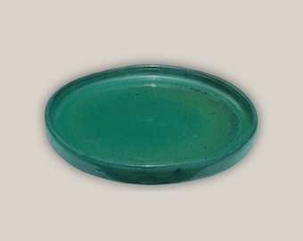 Round | Jade Ceramic Plant Saucer - Premium Handcrafted with a Beautiful, Durable Protective Finish - Sizes 8&quot;-19.5&quot; - Free Shipping