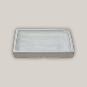 White Ceramic Plant Saucer (Square) - Free Shipping - Handcrafted Pot Saucer with a Beautiful, Protective Finish - Sizes 8&quot;-15&quot;