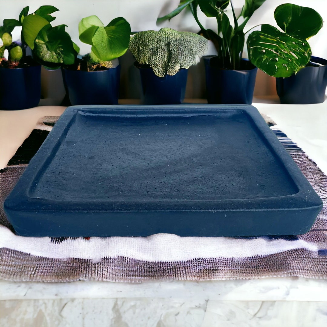 Square Ceramic Plant Saucer Durable Tray in Various Sizes & Colors