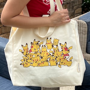 I Love Pikachu Canvas Tote Bag image 1