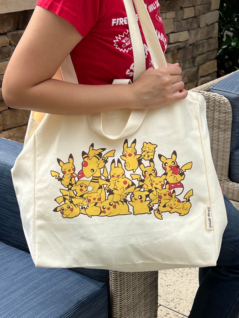 I Love Pikachu Canvas Tote Bag image 1