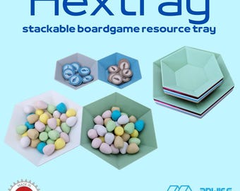 Hextray, Stackable Boardgame Resource Tray - Token Tray - Game Tokens