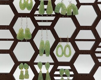 Sage Green Quartz Handmade Polymer Clay Earrings | Lightweight Stud and Dangle Earrings | BIRTHDAY ANNIVERSARY VALENTINE'S Gift
