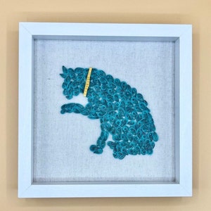 Cat/Kitten Quilled Paper Wall Art - Framed Shadow Box BIRTHDAY GIFT, HOME Decor