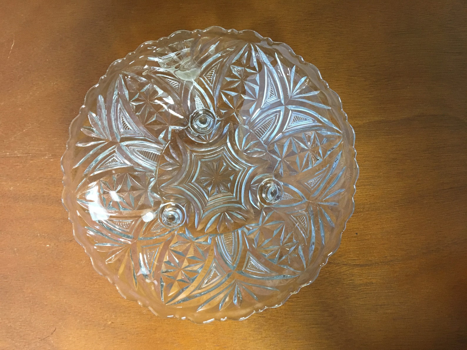 Pressed Glass 3 footed Candy Dish Fruit Bowl Serving Dish Etsy