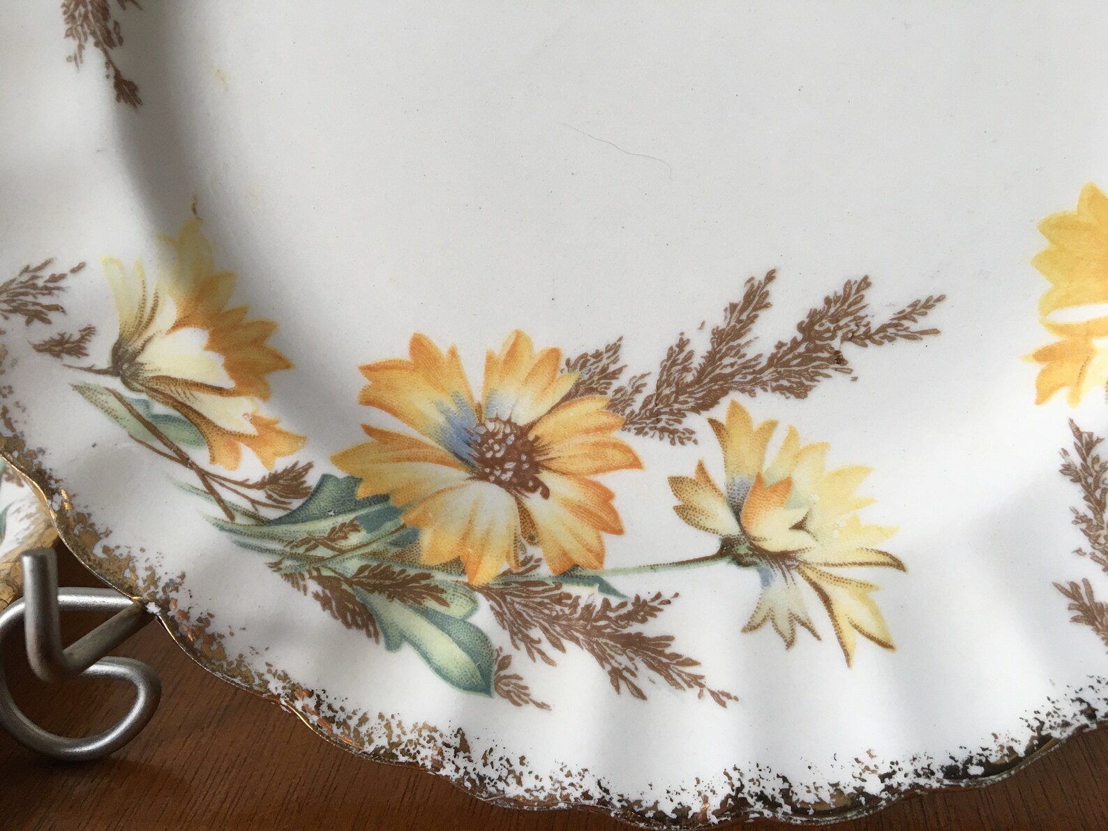 Vintage Limoges Yellow Daisy Bread plates Set of 2 22k Gold Etsy