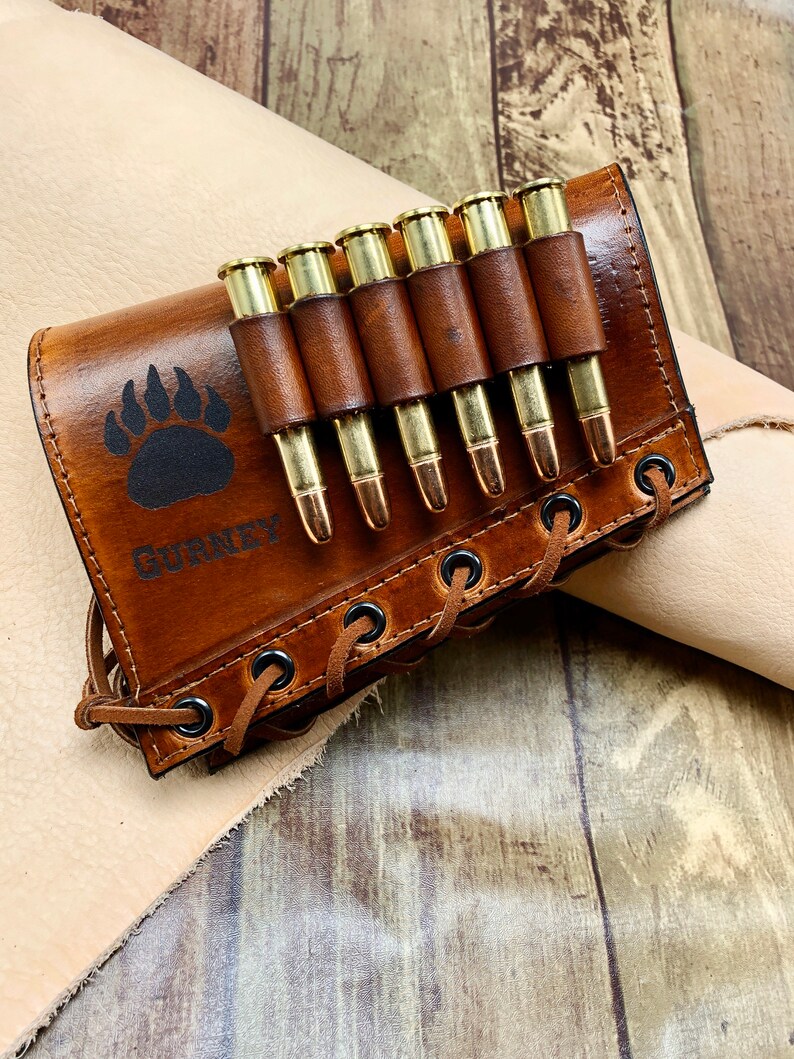 Leather Buttstock Cover Cartridge Holder Free Personalization Etsy