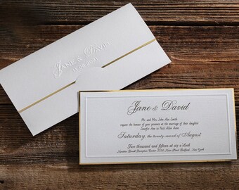 WEDDING INVITATION | White and gold invitation  | Special wedding invitation | Classy wedding invitation | IE50522